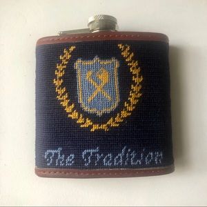 Smathers & Branson New Navy Needlepoint Flask